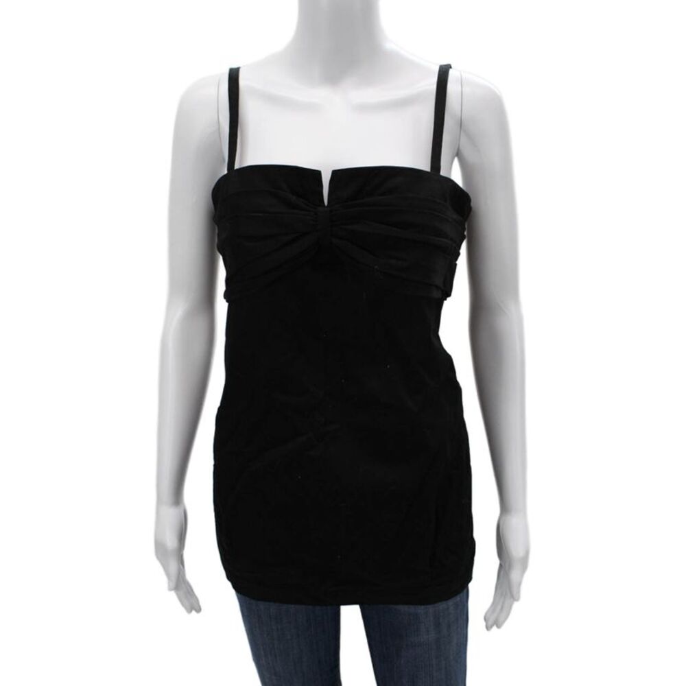Gemma Kahng Womens Silk Camisole Black Square Neck Size 4